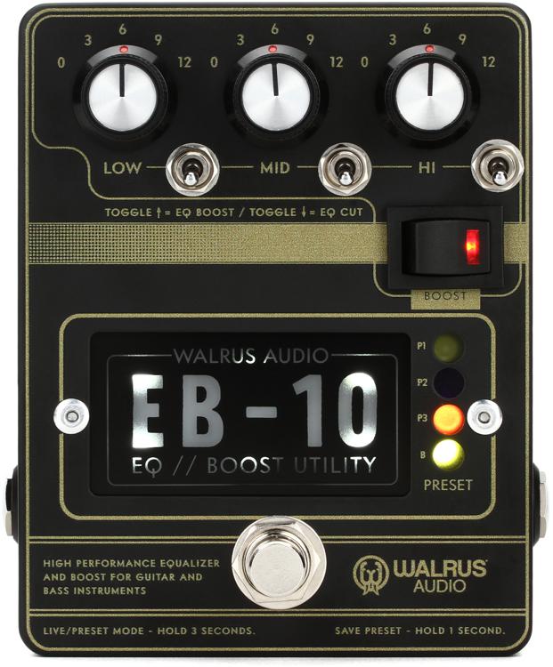 Walrus Audio EB10 Preamp/EQ/Boost Pedal Black Sweetwater