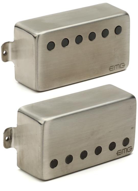 EMG Dual Mode 57/66 Humbucker 2-piece Pickup Set - F-spaced - Brushed Chrome