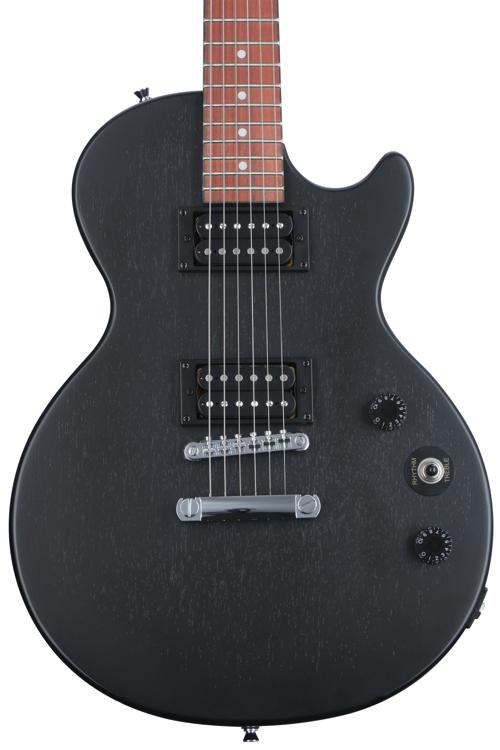 Epiphone Les Paul Special Satin E1 Electric Guitar Vintage Worn Ebony Sweetwater Epiphone Les Paul Special Satin E1 Electric Guitar Vintage Worn Ebony Sweetwater
