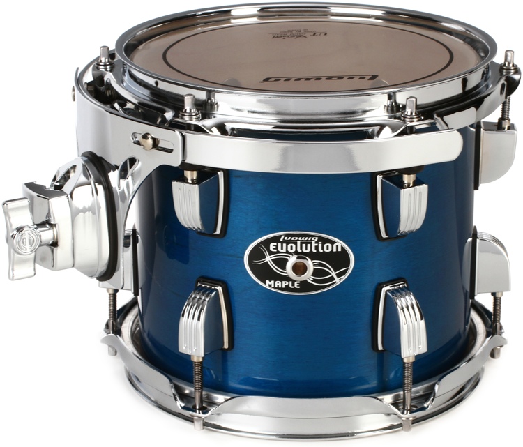 Ludwig Evolution Maple Mounted Tom 7 x 8 inch Transparent Blue