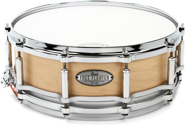 Pearl Free Floating Maple Snare Drum - 14 x 5 inch - Satin Maple 