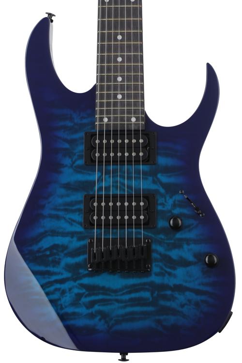 Ibanez Gio GRG7221QA - Transparent Blue Burst | Sweetwater