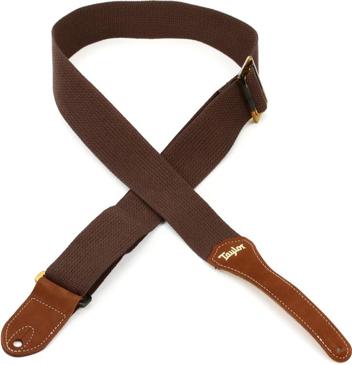 Taylor GS Mini Cotton 2" Guitar Strap Chocolate Brown Sweetwater
