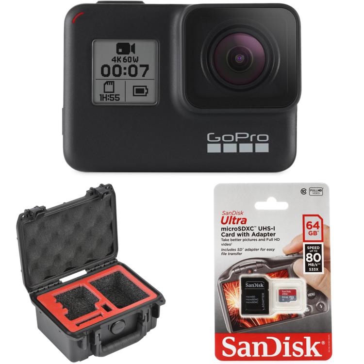 GoPro HERO7 Black Bundle with Case & SD Card Sweetwater