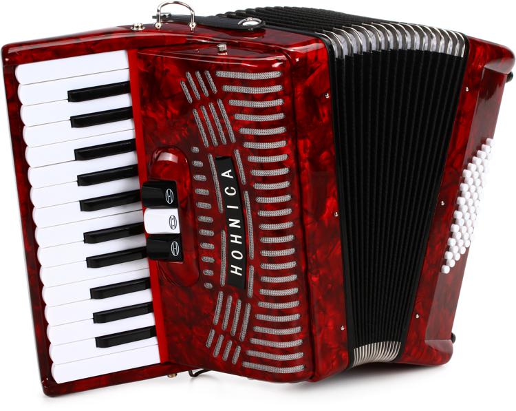 Hohner Hohnica 1304 48 Bass Piano Accordion - Pearl Red | Sweetwater