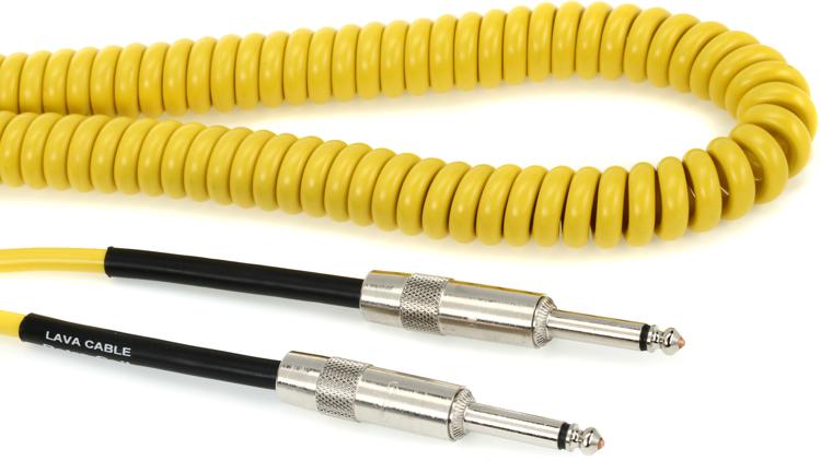 Lava Cable LCRCY Retro Coil Straight to Straight Instrument Cable - 20 foot  Yellow