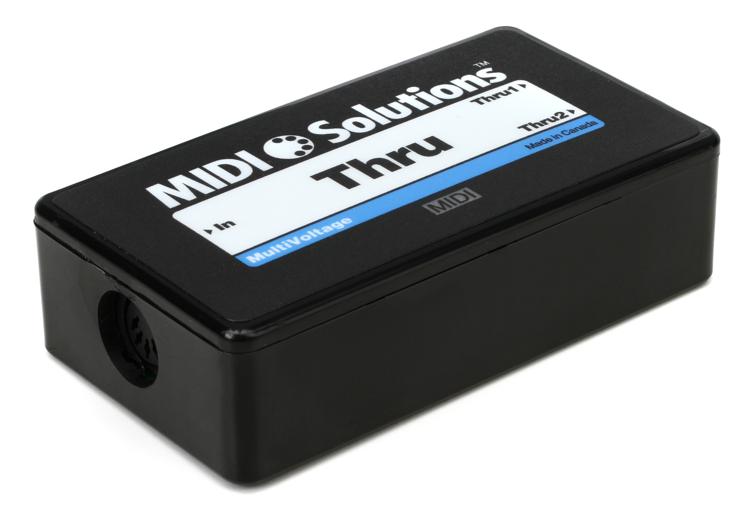 MIDI Solutions MultiVoltage Thru 1-in 2-out MIDI Through Box | Sweetwater