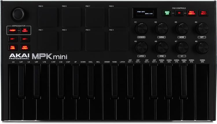 Akai Professional Mpk Mini Mk Iii Limited Edition Black On Black 25 Key Keyboard Controller Sweetwater