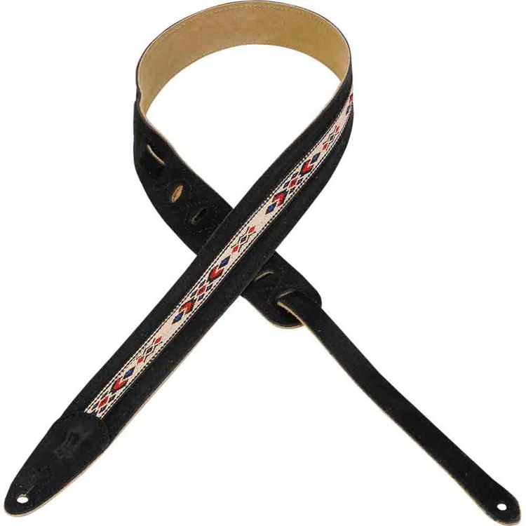 Levy's MSJ1 Suede Guitar Strap Black Sweetwater