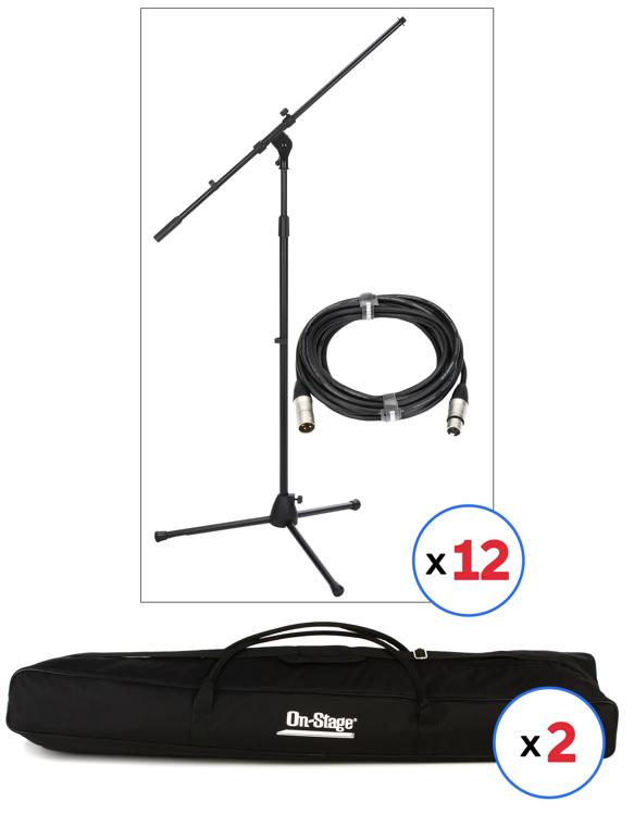 Bag On-Stage Stands MS7701B Euro Boom Mic Stand Package Includes 6 Mic Stands