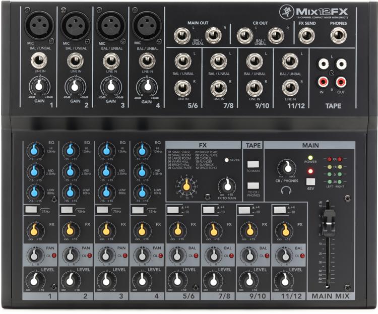 Mackie Mix12fx 12 Channel Compact Mixer With Effects Sweetwater