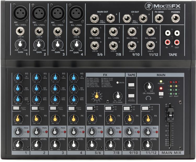 Mackie Mix12fx 12 Channel Compact Mixer With Effects Sweetwater Mackie Mix12fx 12 Channel Compact Mixer With Effects Sweetwater