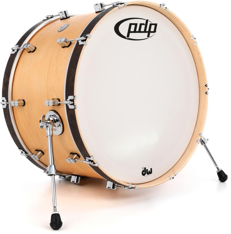 PDP Concept Maple Classic Bass Drum - 14 x 24 inch - Natural with Walnut  Hoops