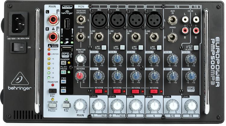 Behringer Europower PMP500MP3 8-channel 500W Powered Mixer | Sweetwater