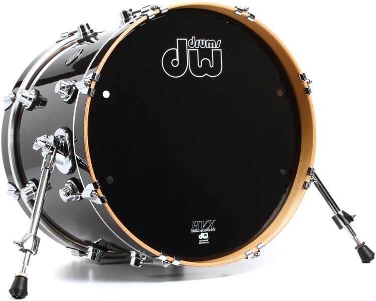 DW Performance Series Bass Drum - 14 x 18 inch - Ebony Stain Lacquer