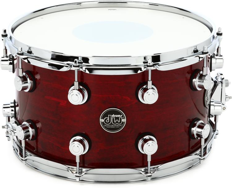 Dw Performance Series Snare Drum 8 X 14 Inch Cherry Stain Lacquer Sweetwater Dw Performance Series Snare Drum 8 X 14 Inch Cherry Stain Lacquer Sweetwater