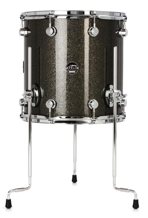DW Performance Series Floor Tom 14 x 14 inch Pewter Sparkle FinishPly Sweetwater