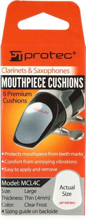 Clear 6-Pack Model MCL4C Size Large Thin Protec Woodwind Mouthpiece Cushions .4mm 