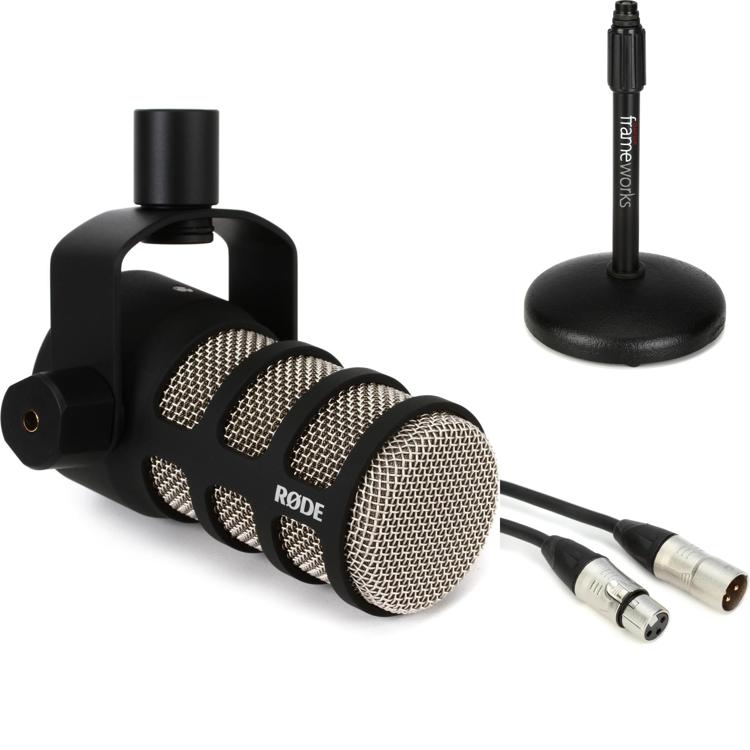 Rode PodMic Cardioid Dynamic Broadcast Microphone Bundle with Desktop ...