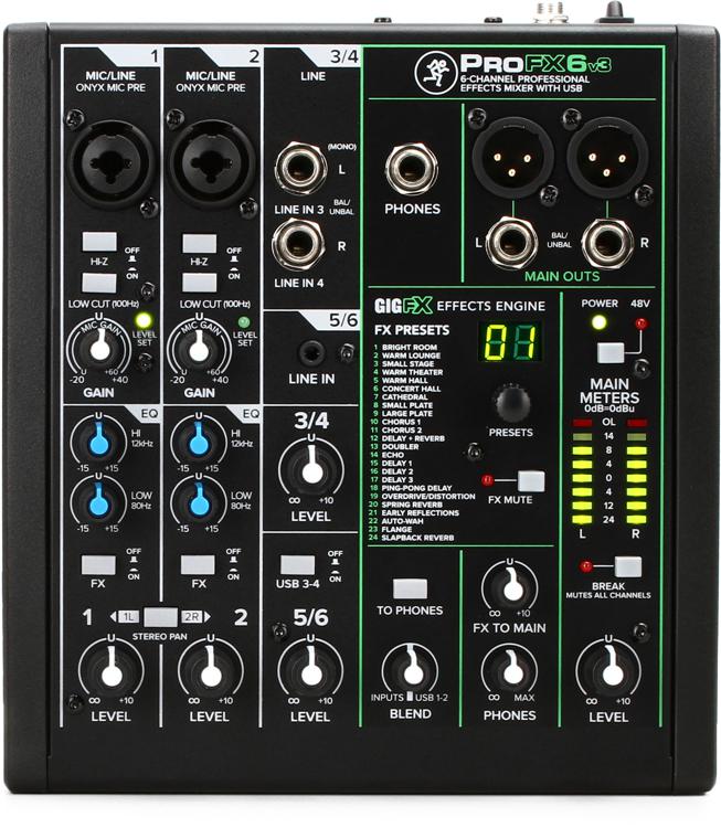 Mackie ProFX6v3 6-channel Mixer with USB and Effects Sweetwater