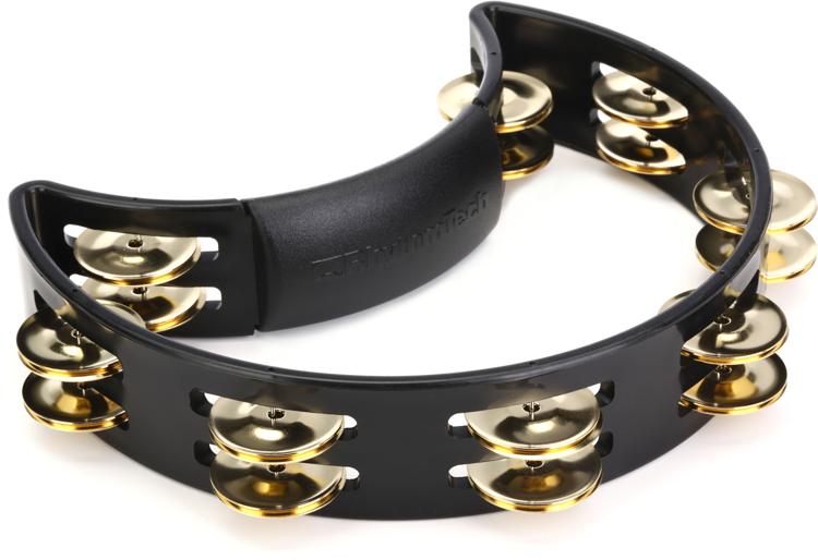 Rhythm Tech Tambourine Black with Brass Jingles Sweetwater