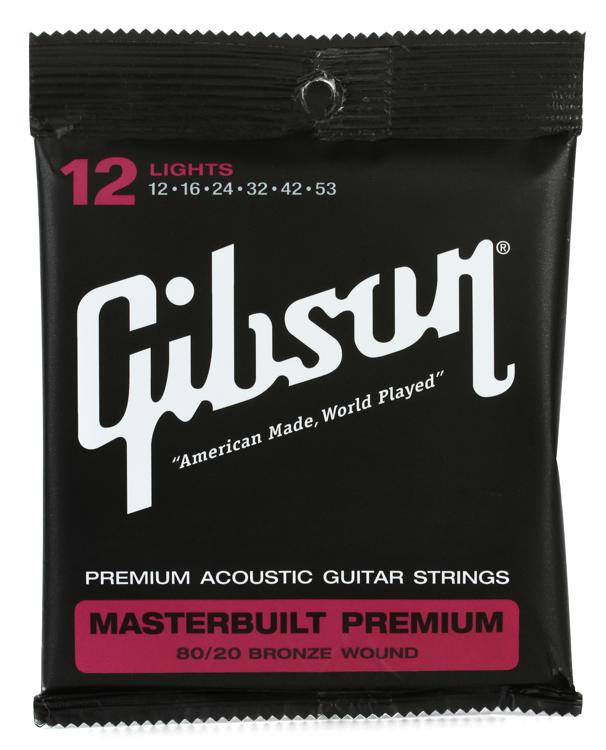 Gibson Accessories SAG-BRS12 Masterbuilt Premium 80/20 Bronze Light  Acoustic Guitar Strings | Sweetwater