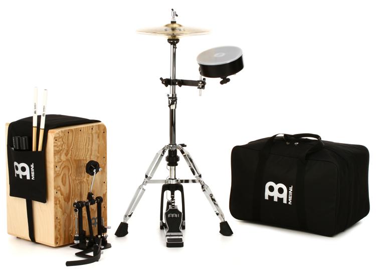 Meinl Percussion Cajon Drum Set with Cymbals and Hardware Tamo Ash