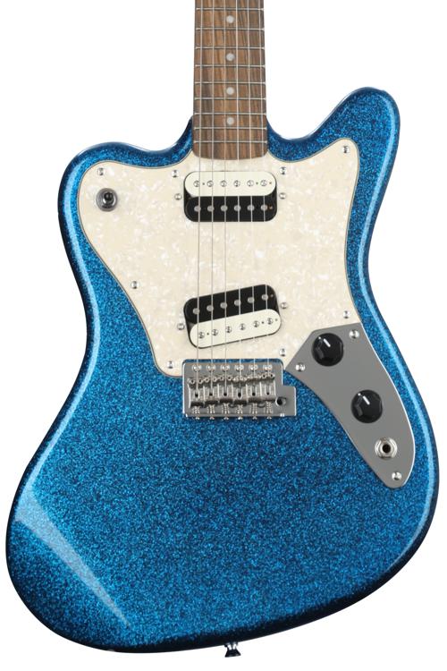 Squier Paranormal Super-Sonic Electric Guitar - Blue Sparkle with 
