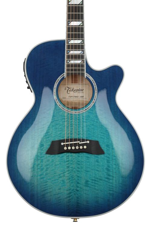 puls Nervesammenbrud Måske Takamine TSP178AC Thinline Acoustic-Electric Guitar - See-thru Blue Burst |  Sweetwater