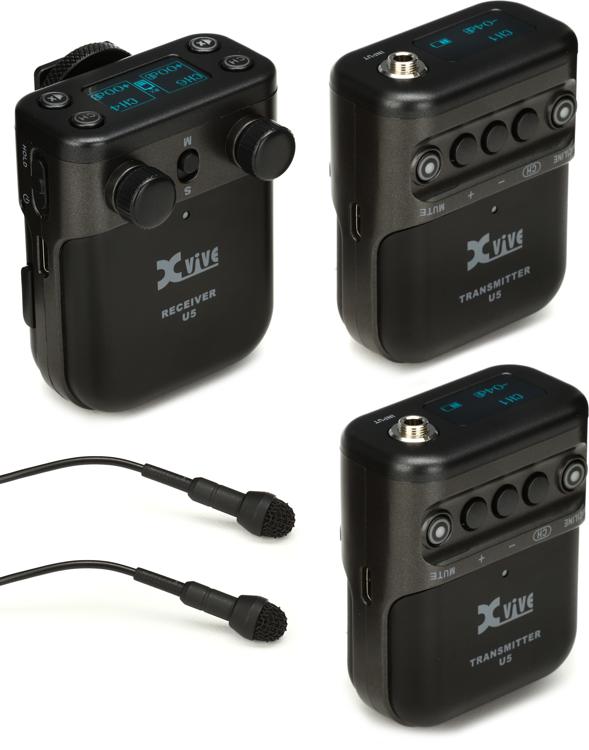 Xvive Audio U5T2 Camera-mounted Dual-channel Wireless Lavalier Microphone  System