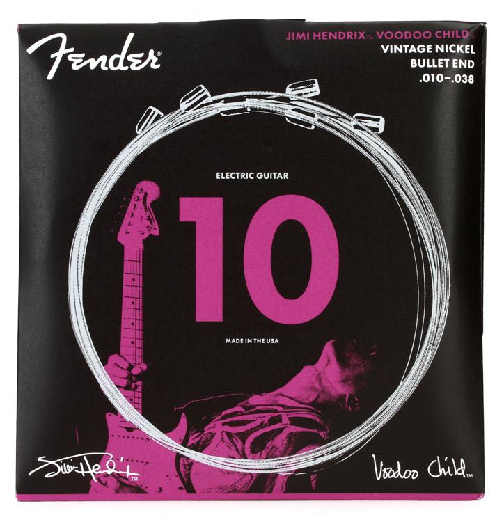 Fender Hendrix Voodoo Child Bullet End Vintage Nickel Electric Guitar  Strings - .010-.038