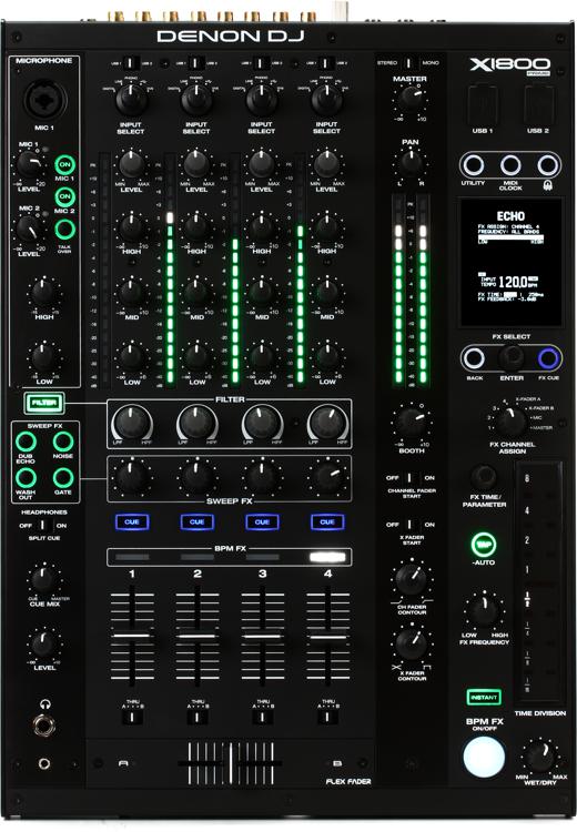 Denon DJ X1800 Prime 4-channel DJ Mixer with Effects and Serato ...