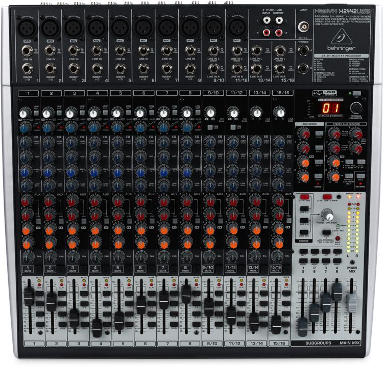 Behringer Xenyx X2442USB Premium 24-Input 4/2-Bus Mixer with USB/Audio Interface 