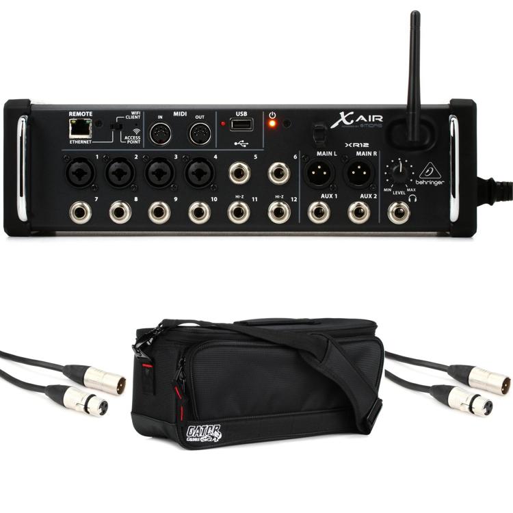 Behringer X Air XR12 Digital Mixer with Case and Cables | Sweetwater