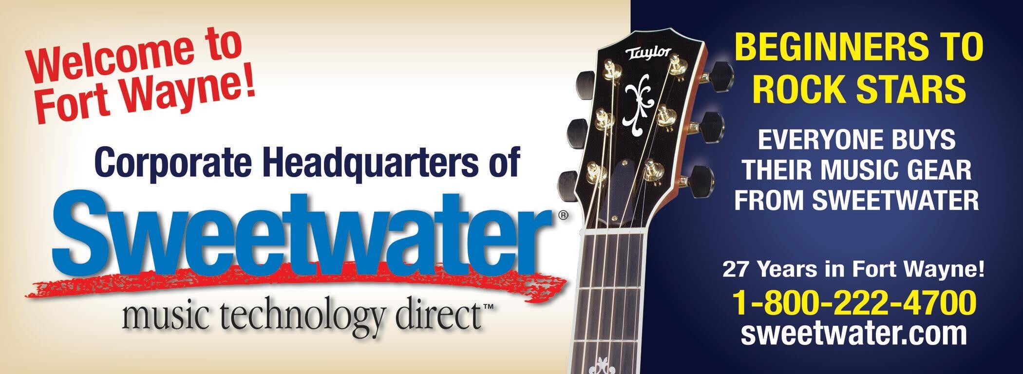 Sweetwater Spells Out to Fort Wayne!” in Big Letters