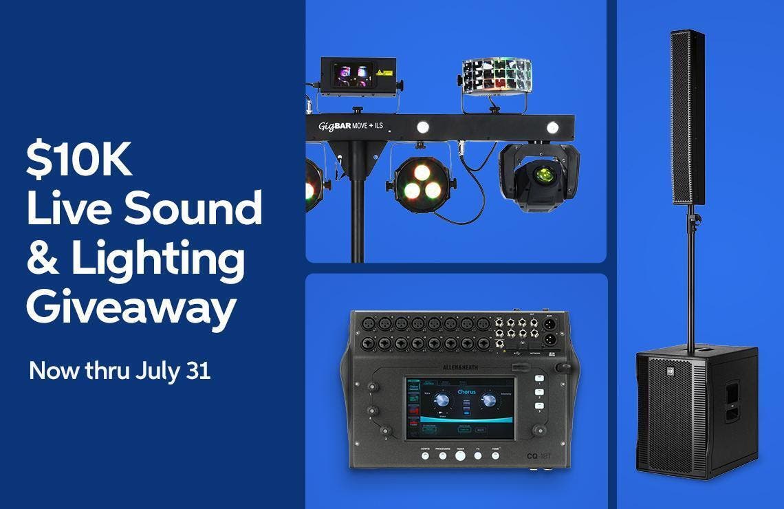 $10K Live Sound and Lighting Giveaway -- input your email address below to enter or click here to learn more.