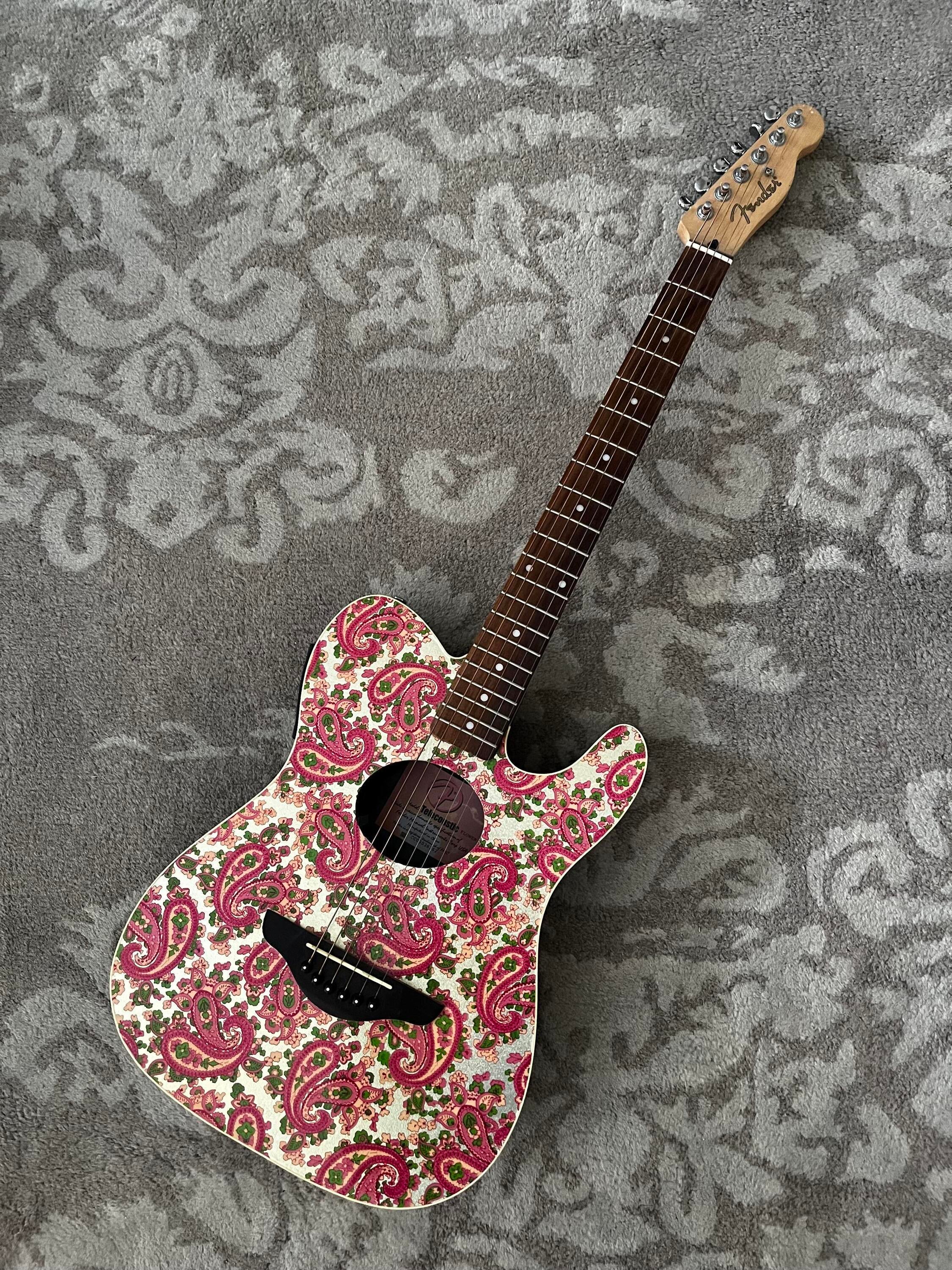 Used Fender Telecoustic Paisley RARE