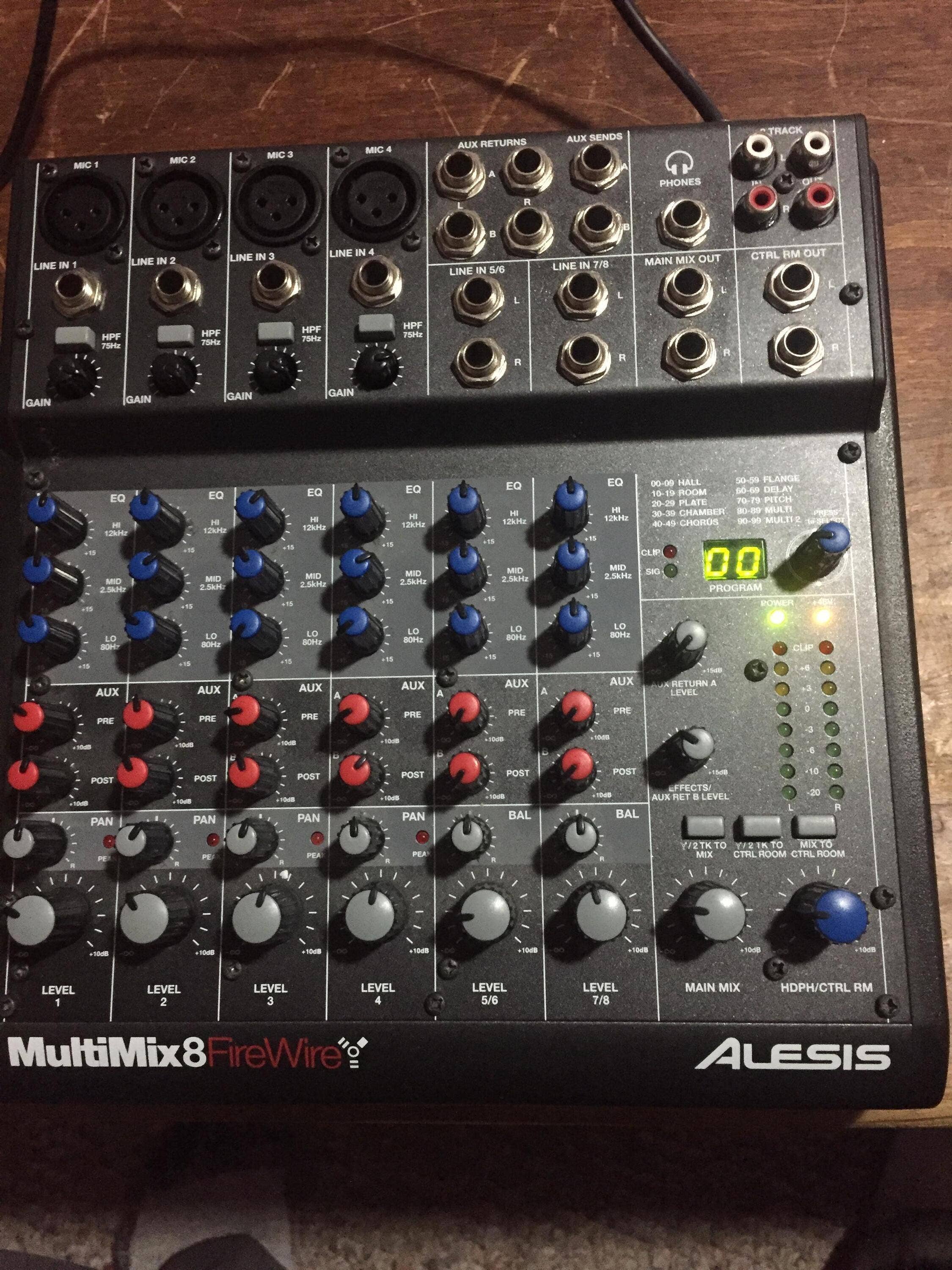 Used Alesis MultiMix 8 USB FX Mixer with USB & Effects Sweetwater