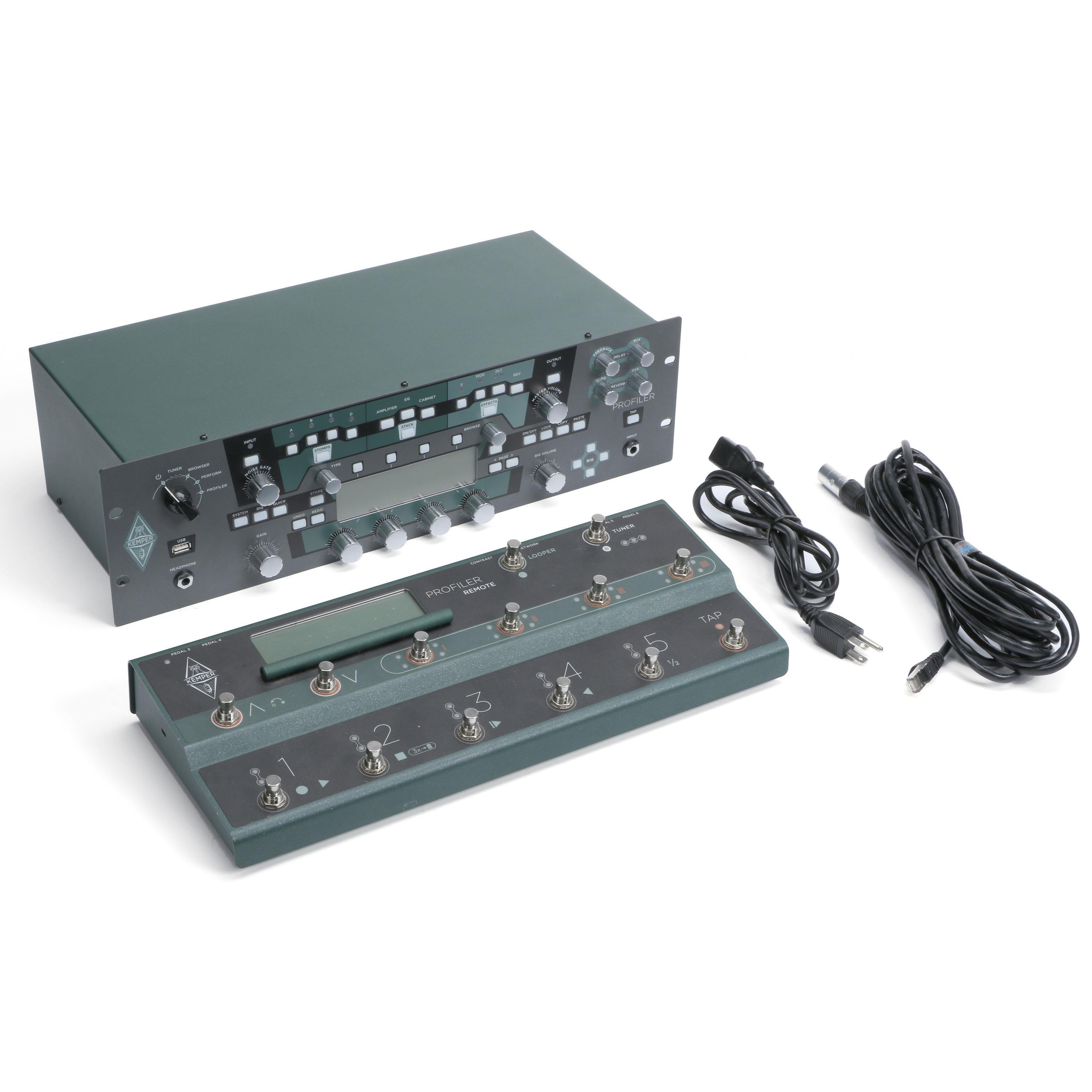 Used Kemper Profiler Rack Rackmount Profiling Amp Head(Non-Powered) With  Remote Footswitch Controller