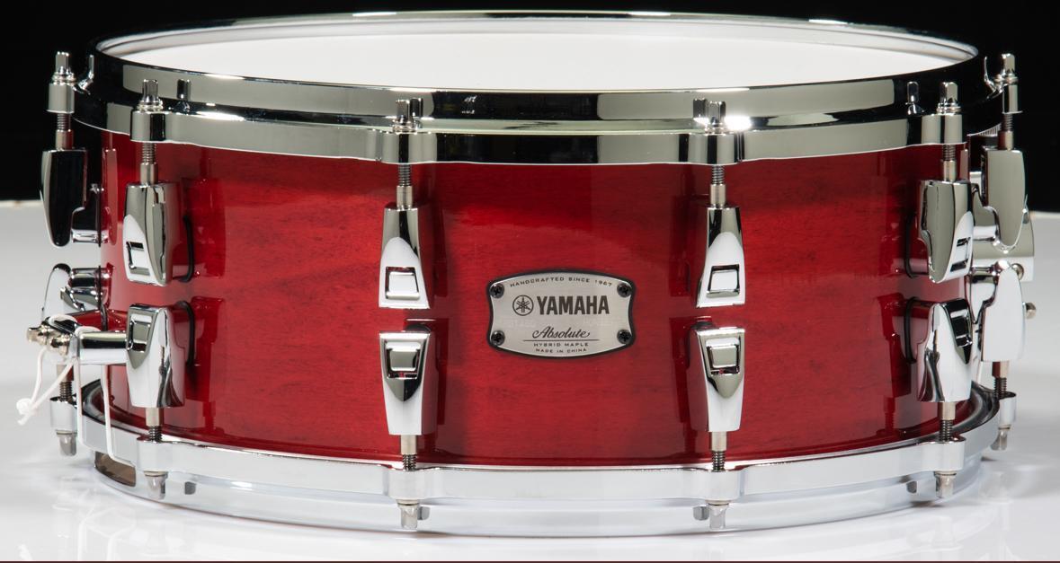 Used Yamaha AMS-1460 Absolute Hybrid Maple Snare - 14 x 6 inch - Red Autumn