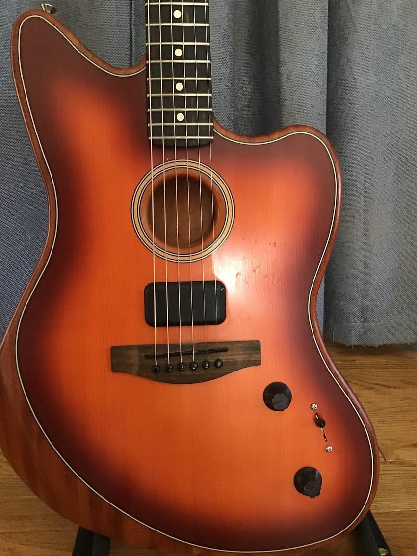 American Acoustasonic Jazzmaster Acoustic-electric Guitar - Tobacco Sunburst