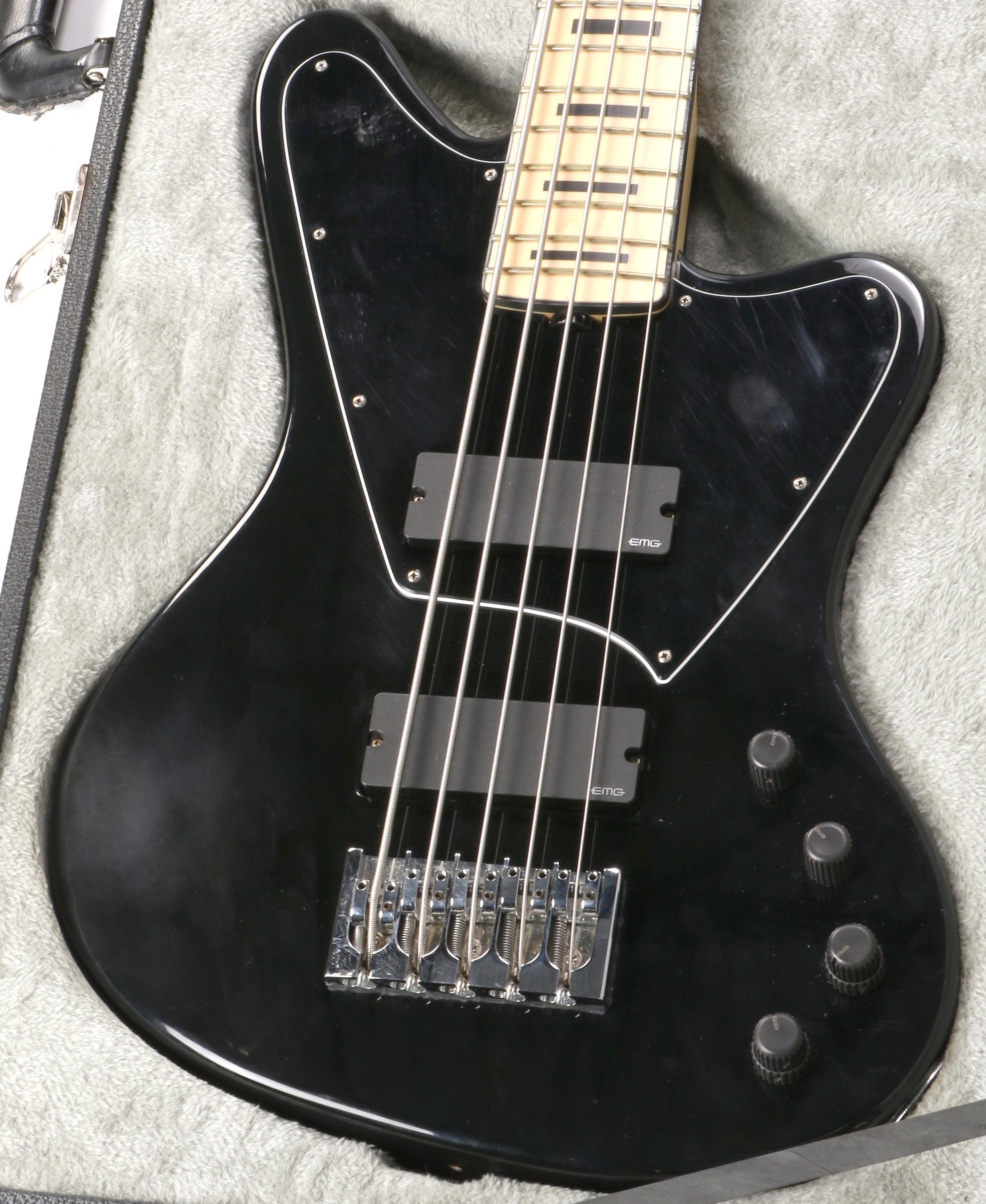 ESP Used E-II GB-5, Black 5 String Electric Solidbody Bass