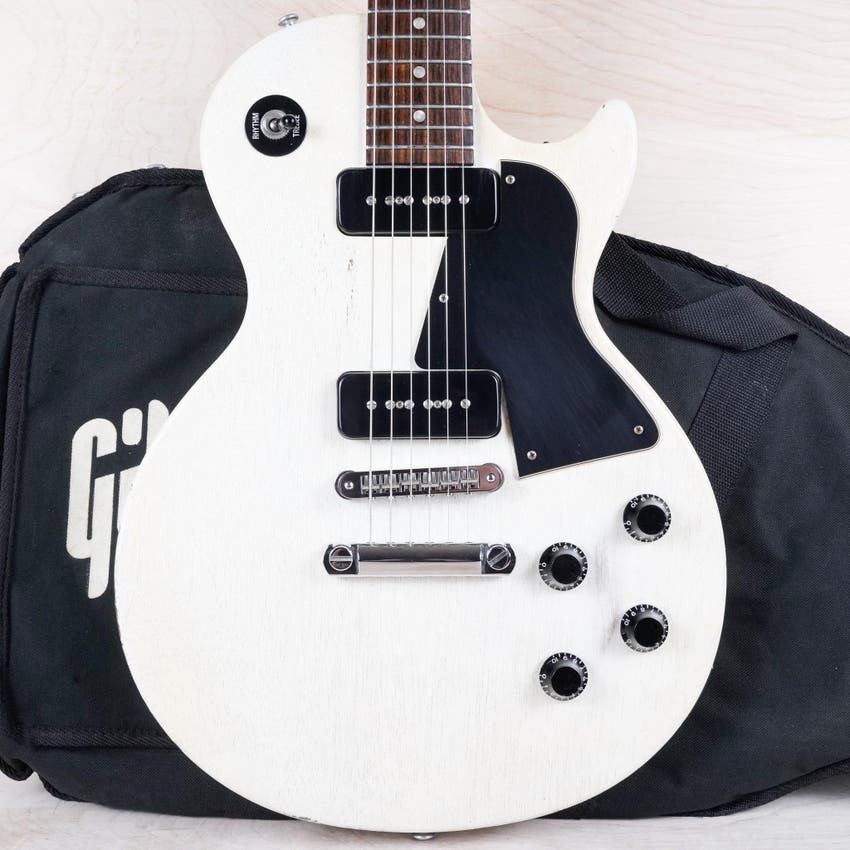 Les Paul Special 2006 Worn White Faded Finish P90 Pickups Tune-O-Matic Bridge w/ Bag