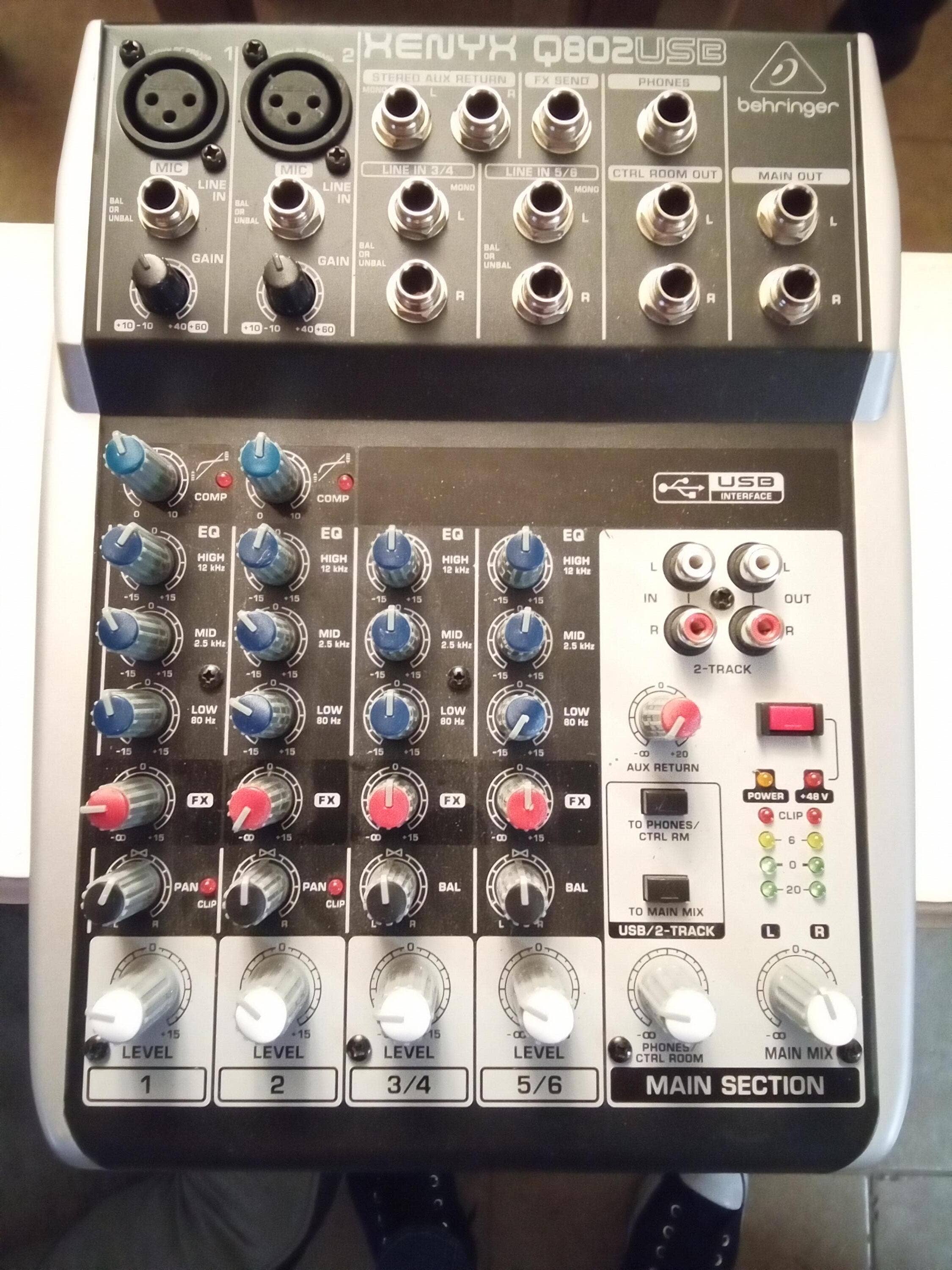 Used Behringer Xenyx Q802USB Mixer with USB Sweetwater Gear Exchange