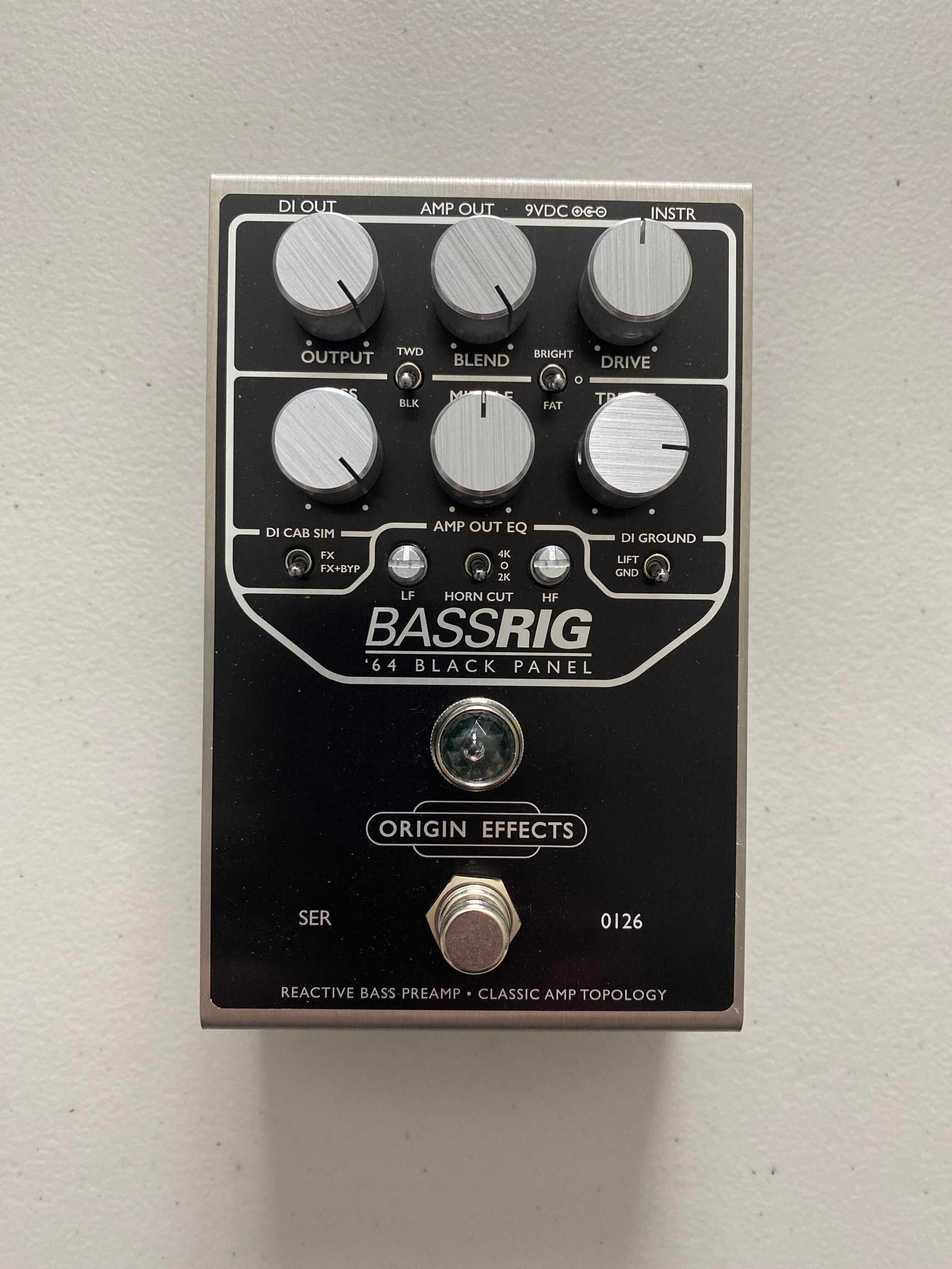 Used Origin Effects BassRig '64 Black Panel Bass Preamp Pedal