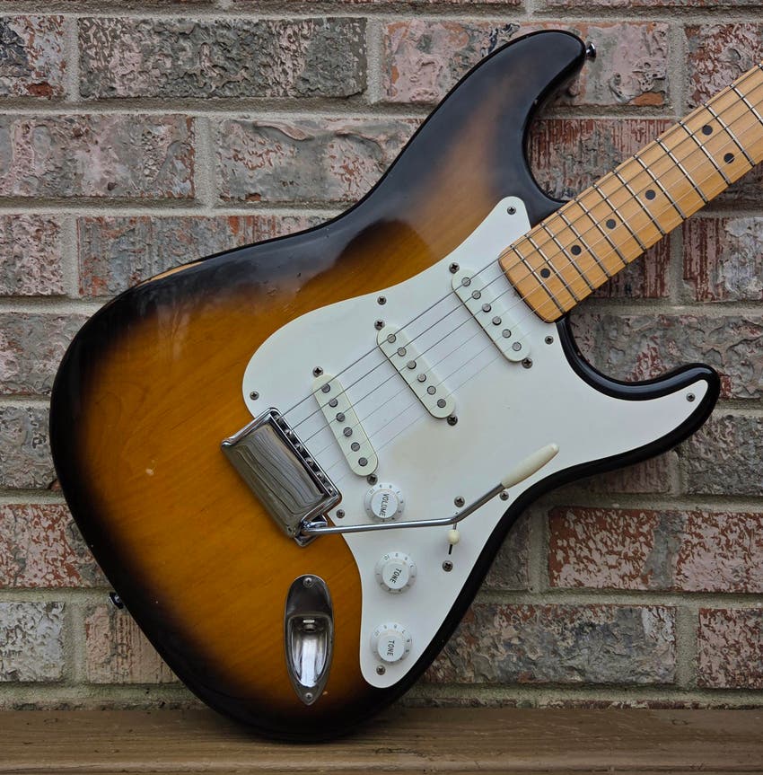 Vintage 1992 Fender Stratocaster American Vintage '57 (1957) Reissue Electric Guitar w/ Original Tweed Case, Paperwork!
