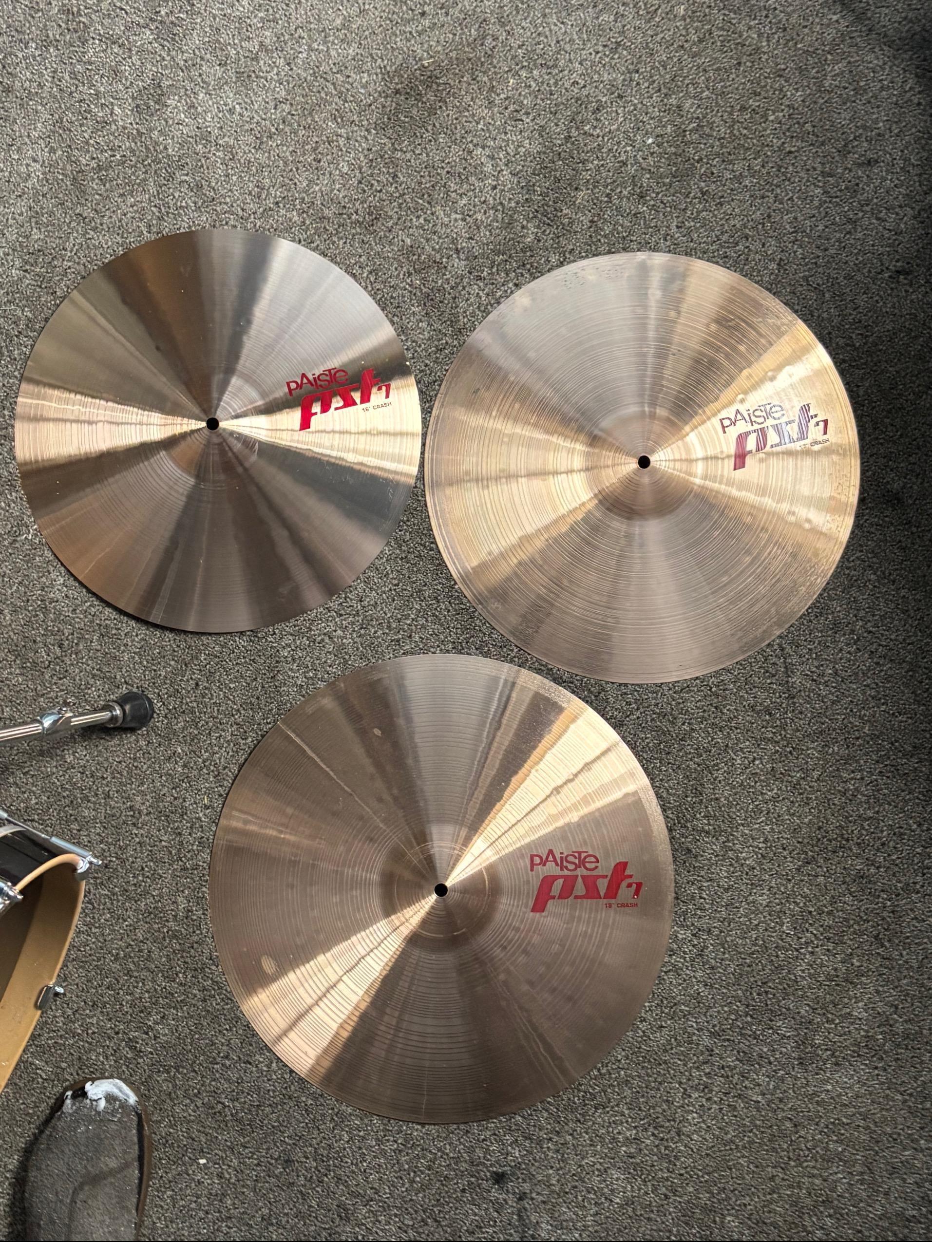 Used Paiste pst 7 (16,7,18) set of - Sweetwater's Gear Exchange