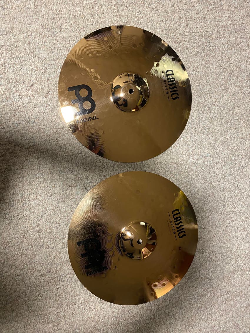Used Meinl Cymbals 14 inch Classics Custom Medium Hihat Cymbals