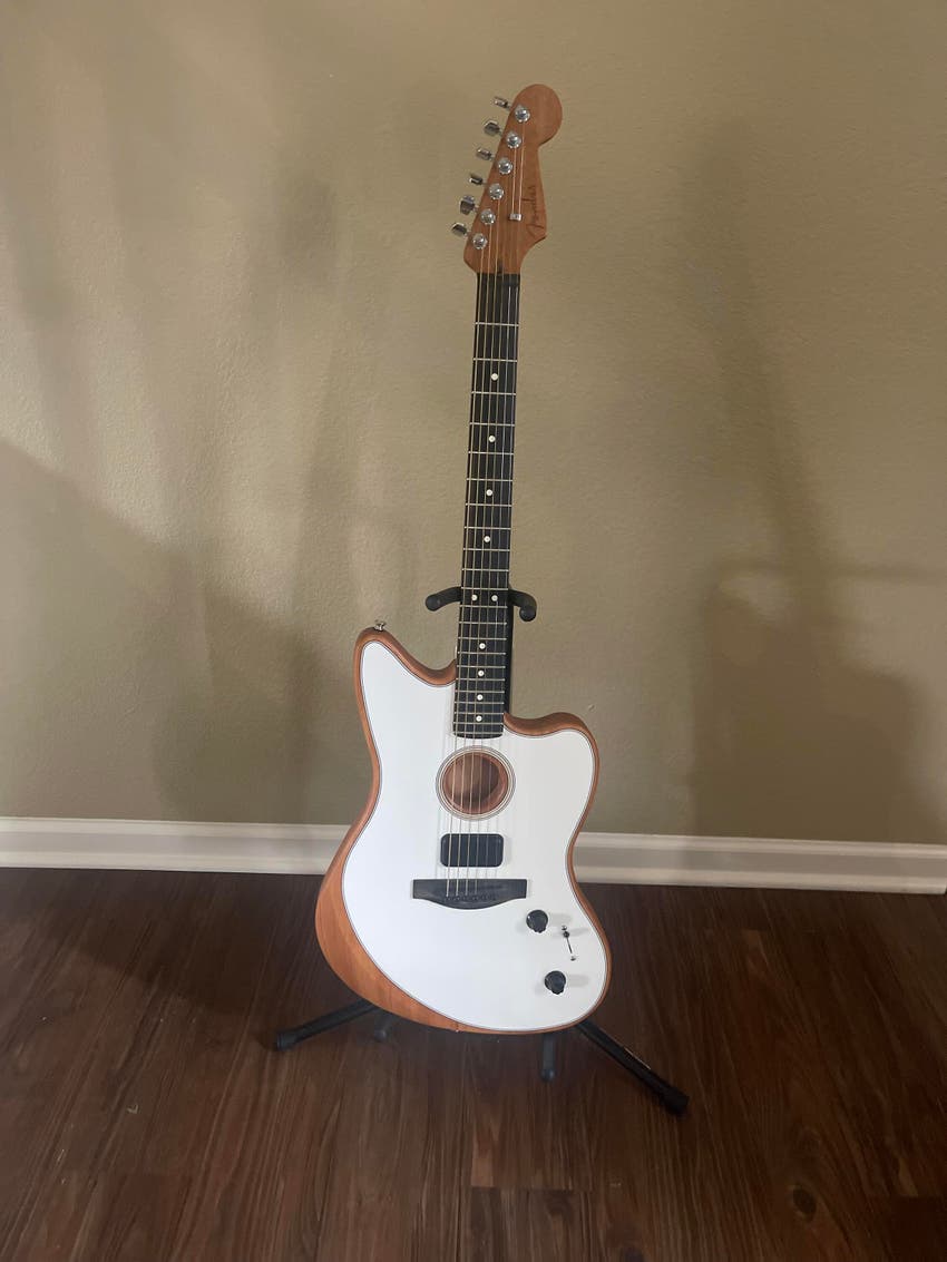 American Acoustasonic Jazzmaster Acoustic-electric Guitar - Arctic White