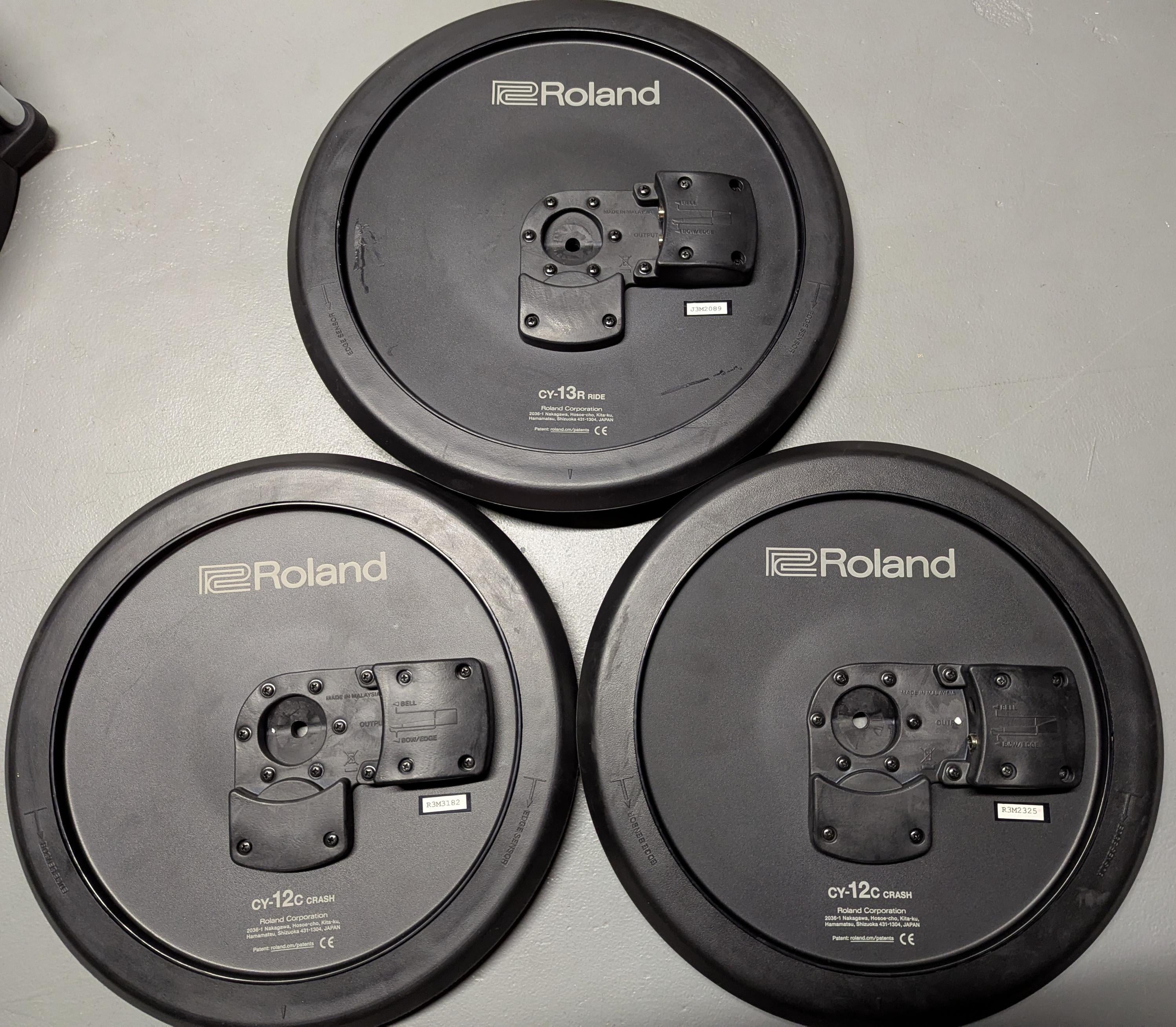 Roland CY-13R ライド CY-12C × 2 クラッシュ Roland 2-zone Crash Cymbal Pad Black